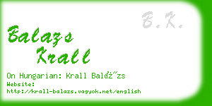 balazs krall business card